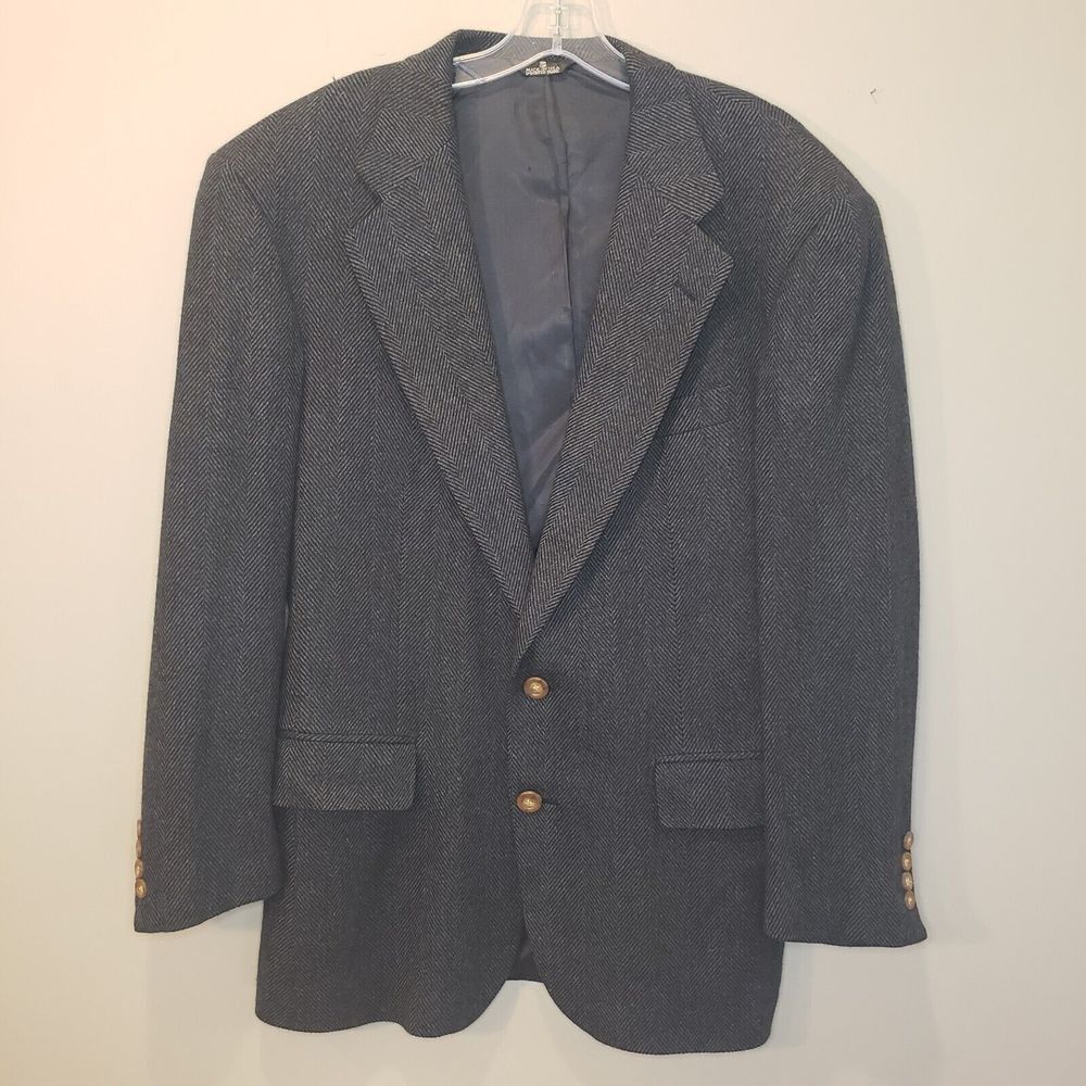 Vintage Polo Ralph Lauren 40R Herringbone Sports Coat Jacket UK Woven USA Made